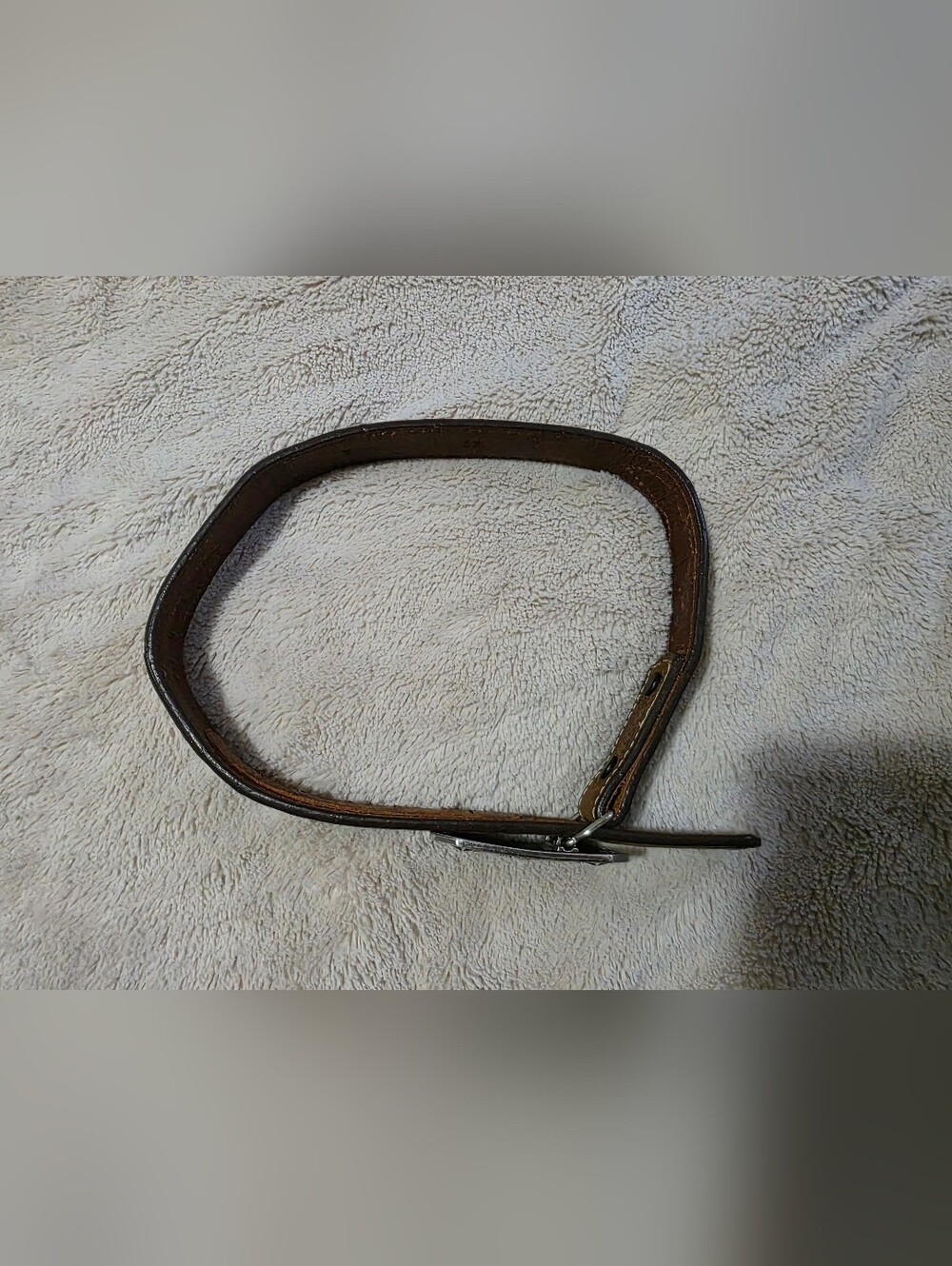 Toddler Western Hand Tooled Leather Belt With Ornate Silver Buckle - Picture 5 of 5